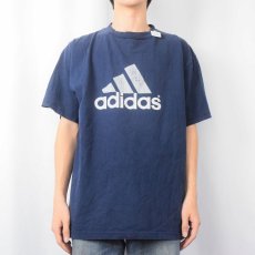 画像2: 90〜2000's adidas CANADA製 ロゴプリントTシャツ NAVY L (2)