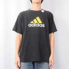 画像2: 90's adidas USA製 ロゴプリントTシャツ BLACK XL (2)