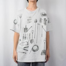 画像2: 90's rel-e-vant products USA製 工具プリントTシャツ XL (2)