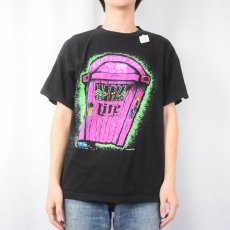 画像2: 90's Lite BEER ビールメーカー イラストプリントTシャツ L (2)