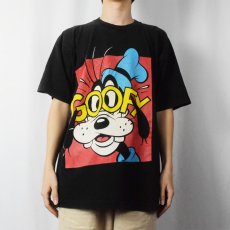 画像2: 90's Disney GOOFY キャラクタープリントTシャツ BLACK ONESIZE (2)