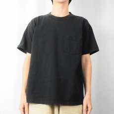 画像2: 90's Lee USA製 無地 ポケットTシャツ BLACK L (2)