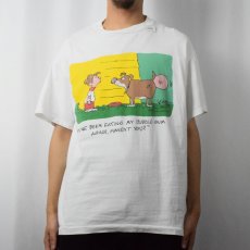 画像2: 90's LAFF Line USA製 シュールイラストTシャツ XL (2)