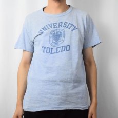 画像2: 70〜80's Champion バータグ USA製 "UNIVERSITY TOLEDO" 染み込みプリントTシャツ L (2)