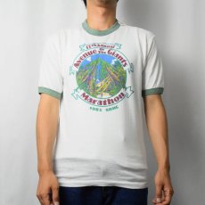 画像2: 80's USA製 "Avenue of the Giants Marathon" マラソンプリントリンガーTシャツ M (2)