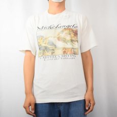 画像2: 90's Michelangelo アダムの創造 アートプリントTシャツ (2)