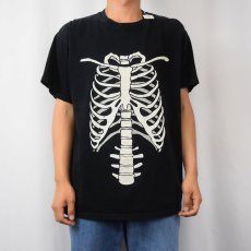 画像2: 人体骨格騙し絵 プリントTシャツ BLACK XL (2)