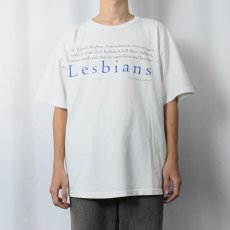 画像2: 90's Bilcat Company USA製 "Lesbians" メッセージプリントTシャツ XL (2)