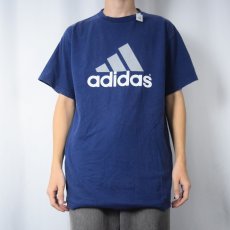 画像2: 90's adidas USA製 ロゴプリントTシャツ NAVY M (2)