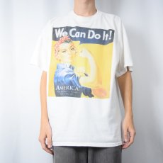 画像3: 90's Rosie The Riveter America's cup "We Can Do It!" 第二次世界大戦 ポスタープリントTシャツ XL (3)