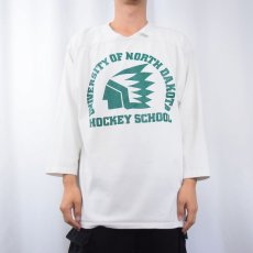 画像2: 70〜80's RUSSELL ATHLETIC USA製 "UNIVERSITY OF NORTH DAKOTA" プリントフットボールTシャツ XL (2)