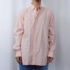 画像2: POLO Ralph Lauren ストライプ柄 マチ付き ラウンドカラーコットンシャツ XL (2)