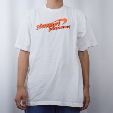 画像2: 90's "Newport pleasure!" タバコ企業 ロゴプリントTシャツ XL (2)