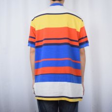 画像3: 90's POLO Ralph Lauren マルチボーダー柄 ポロシャツ L (3)