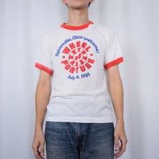 画像2: 80's "WHEEL FORTUNE" プリントリンガーTシャツ M (2)