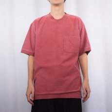 画像2: THE TERRITORY AHEAD USA製 Vネック パイルポケットTシャツ M (2)