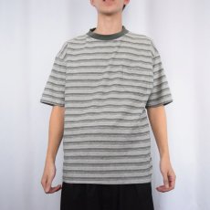 画像2: PREFAB ボーダー柄 ポケットTシャツ XL (2)