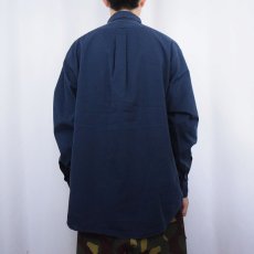 画像3: Ralph Lauren "BLAIRE" ロゴ刺繍 コットンボタンダウンシャツ NAVY M (3)