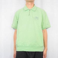 画像2: 90's POLO SPORT Ralph Lauren カジキプリント ハーフジップ 半袖スウェット XL (2)