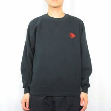 画像2: 90's RUSSELL ATHLETIC USA製 前V 刺繍入りスウェット BLACK L (2)