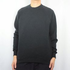 画像2: 90's JERZEES USA製 無地ラグランスウェット BLACK XL (2)