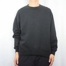 画像2: 90's JERZEES USA製 無地スウェット BLACK L (2)