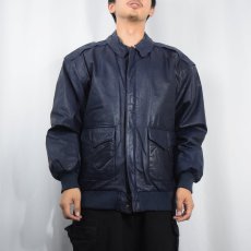 画像2: GENERAL CLOTHING COMPANY LTD "A-2 TYPE" レザージャケット NAVY XL (2)