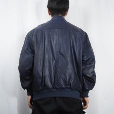 画像3: GENERAL CLOTHING COMPANY LTD "A-2 TYPE" レザージャケット NAVY XL (3)