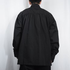 画像3: 〜80's SPORTKILT USA製 レースアップ コットン×ポリエステルシャツ BLACK 2XL (3)