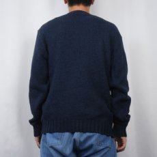 画像3: POLO Ralph Lauren ロゴ刺繍 コットンニットセーター NAVY L (3)