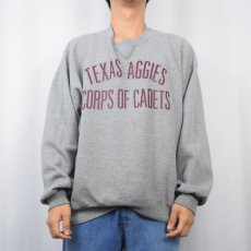 画像2: 90's RUSSELL ATHLETIC USA製 "TEXAS AGGIES CORPS OF CADETS" 前V プリントスウェット XL (2)