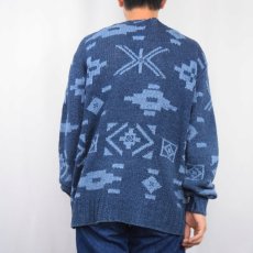 画像3: POLO Ralph Lauren "HAND KNIT" ネイティブ柄 コットンニットセーター L (3)