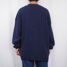 画像3: 90's Eddie Bauer コットンニットカーディガン NAVY XL (3)