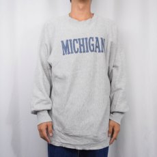 画像2: 80's Champion REVERSE WEAVE トリコタグ USA製 "MICHIGAN" 染み込みプリントスウェット XL (2)