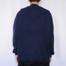 画像3: 90's LANDS'END USA製 コットンニットセーター NAVY M (3)