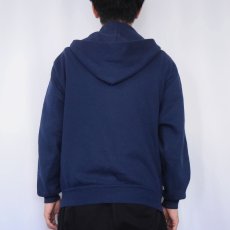 画像3: 90's RUSSELL ATHLETIC USA製 無地 スウェットジップパーカー NAVY M (3)