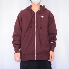 画像2: Champion REVERSE WEAVE 目付き スウェットジップパーカー L (2)