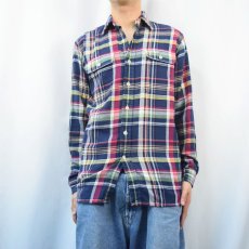 画像2: POLO Ralph Lauren チェック柄 ヘビーネルシャツ S (2)