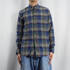 画像2: POLO Ralph Lauren "CUSTOM FIT" チェック柄 ヘビーネルシャツ M (2)