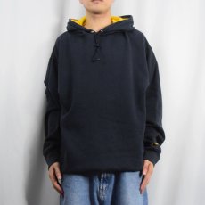 画像2: GAP 無地スウェットフーディー NAVY XL (2)