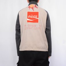 画像4: 70's Unitog USA製 "Coca-Cola" ストライプ柄 ハンドペイント ワークジャケット SIZE42 (4)