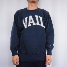 画像2: 90's Champion REVERSE WEAVE "VAIL" プリントスウェット NAVY M (2)