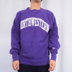 画像2: 90's Champion REVERSE WEAVE USA製 "NORTHWESTERN" プリントスウェット L (2)