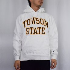 画像2: 90's Champion USA製 "TOWSON STATE" プリントラグランスウェットフーディー L (2)