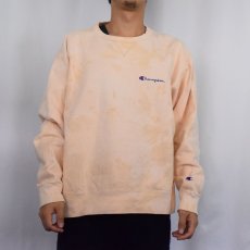 画像2: 90's Champion USA製 タイダイ 前V ロゴ刺繍スウェット XL (2)