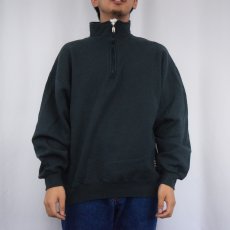 画像2: 90's RUSSELL ATHLETIC USA製 ハーフジップスウェット GREEN XL (2)