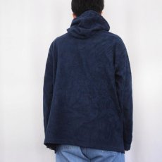 画像3: NIKE ロゴ刺繍 フリーススウェットフーディー NAVY XL (3)