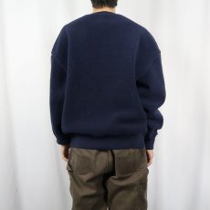 画像3: GAP 前V フリーススウェット NAVY L (3)