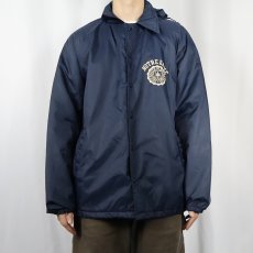 画像2: 70's Champion PRODUCTSタグ "NOTREDAME" プリントナイロンコーチジャケット NAVY L (2)