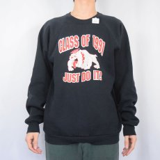 画像3: 90's USA製 "CLASS OF 1991 JUST DO IT!" プリントラグランスウェット BLACK XL (3)